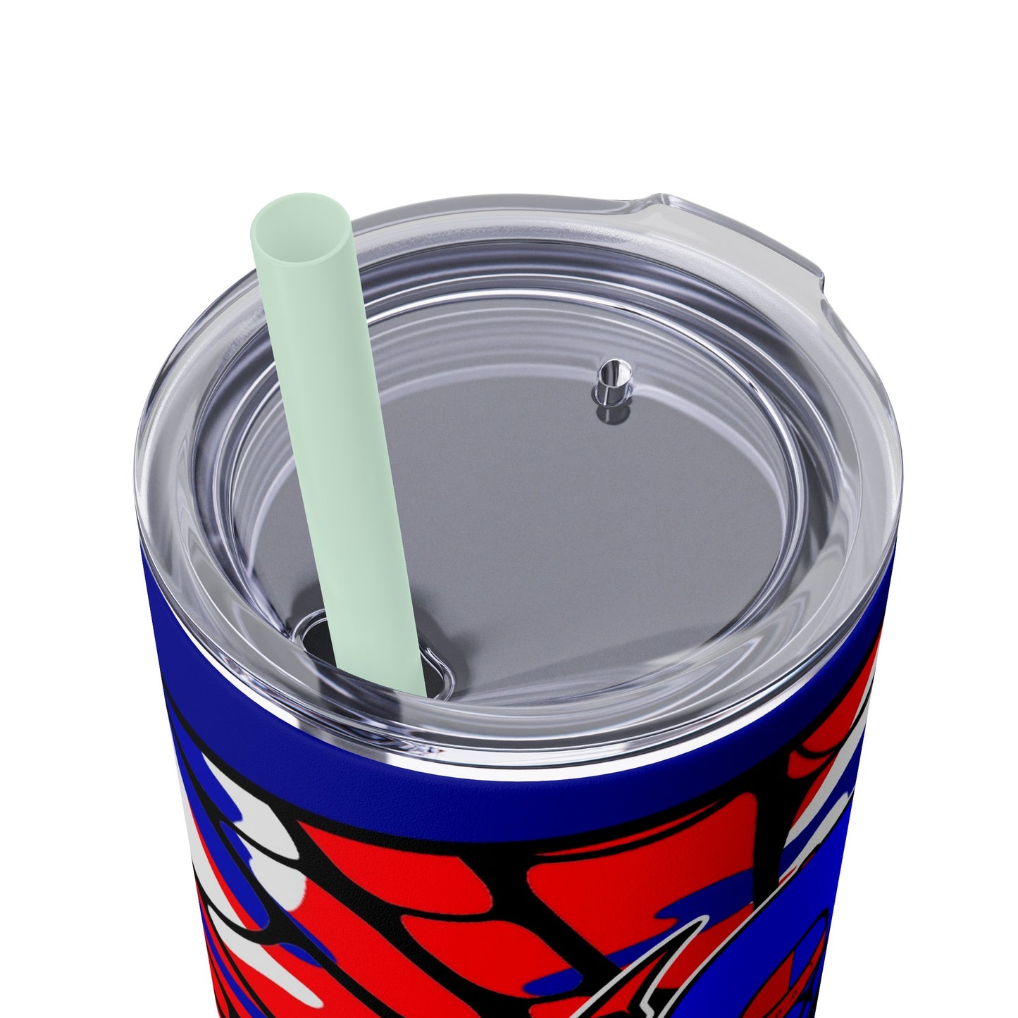 Spiderman8888 Skinny Tumbler with Straw, 20oz