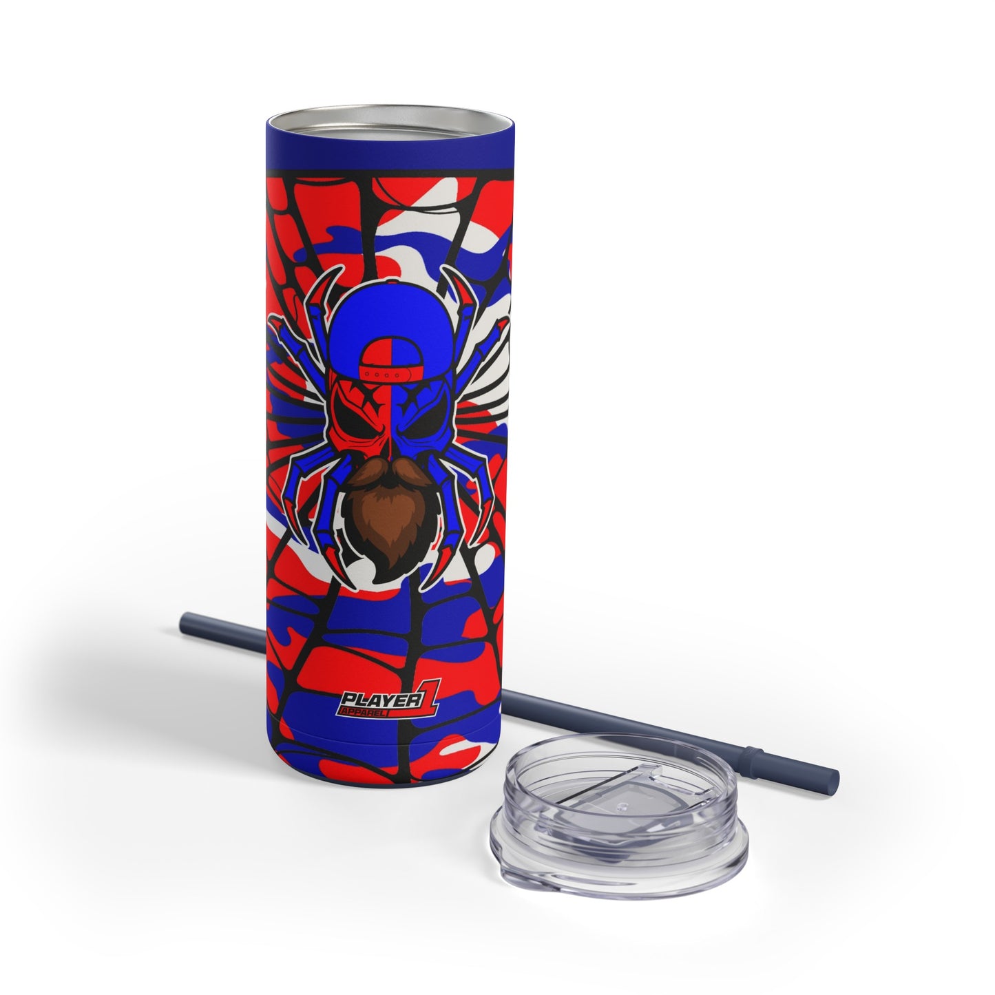 Spiderman8888 Skinny Matte Tumbler, 20oz
