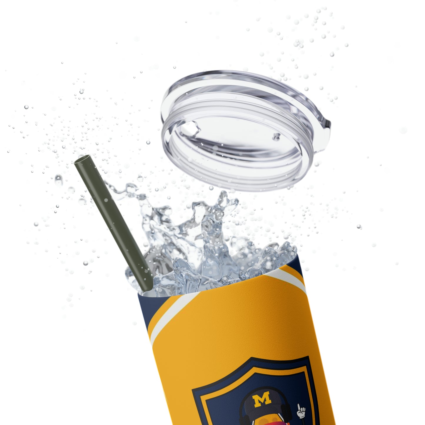 ILikeCheese3434 Skinny Tumbler with Straw, 20oz