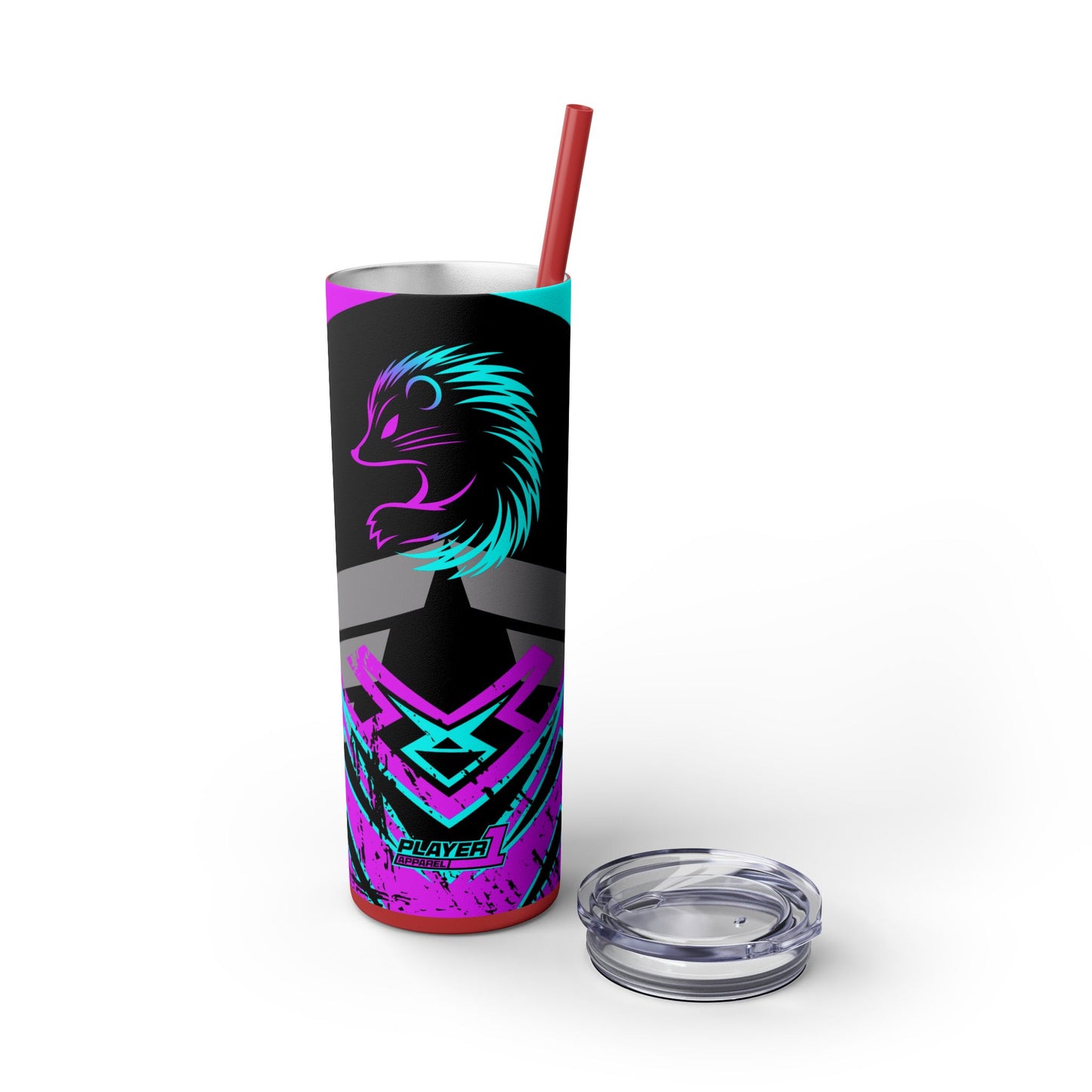 Kraven Quills Skinny Tumbler with Straw, 20oz