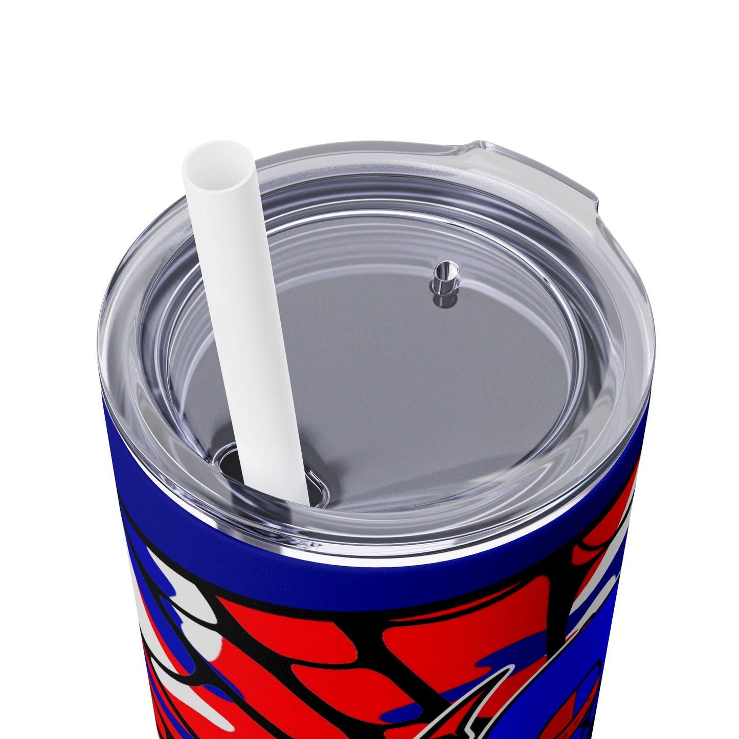 Spiderman8888 Skinny Tumbler with Straw, 20oz