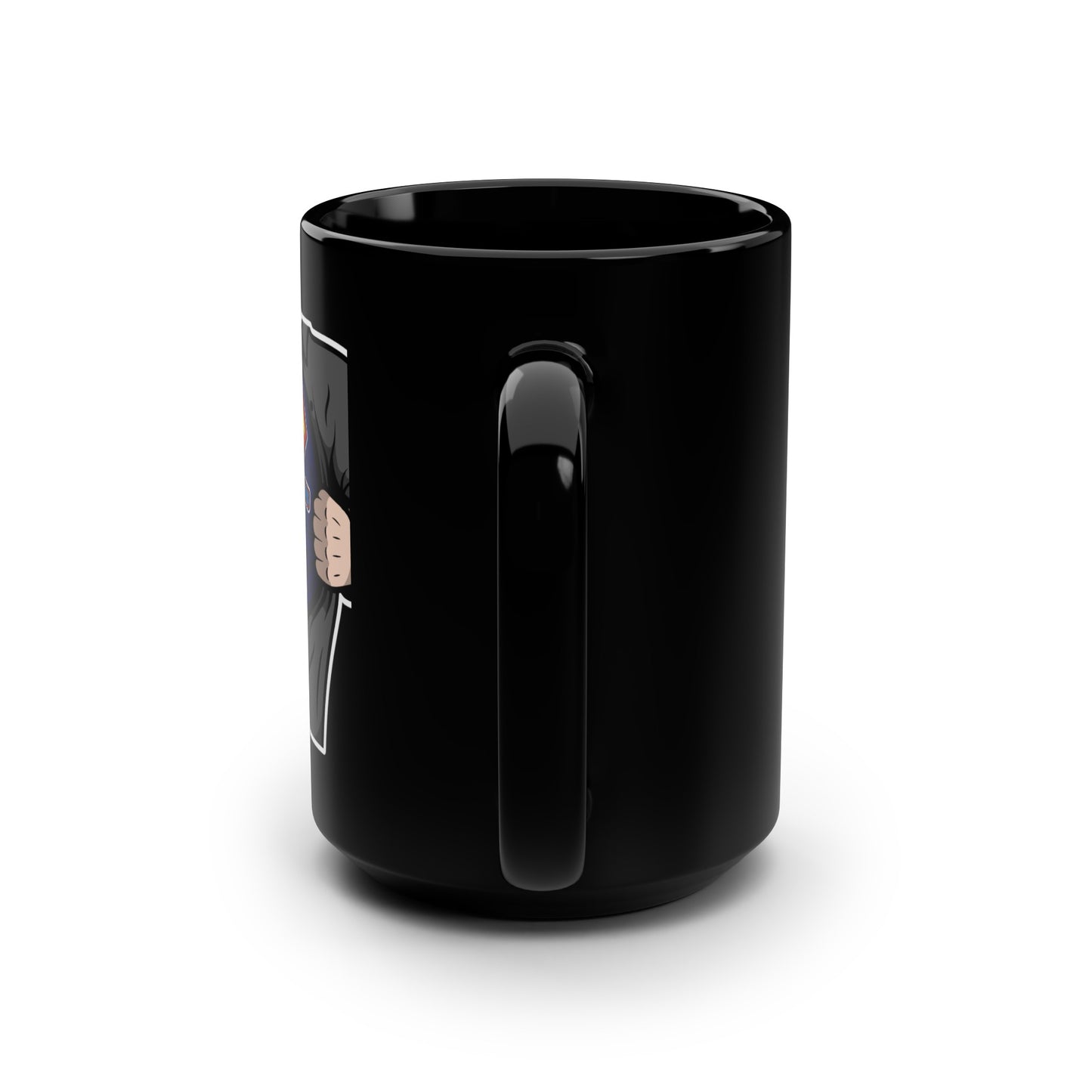 Superman85 Shirt Rip Black Mug, 15oz