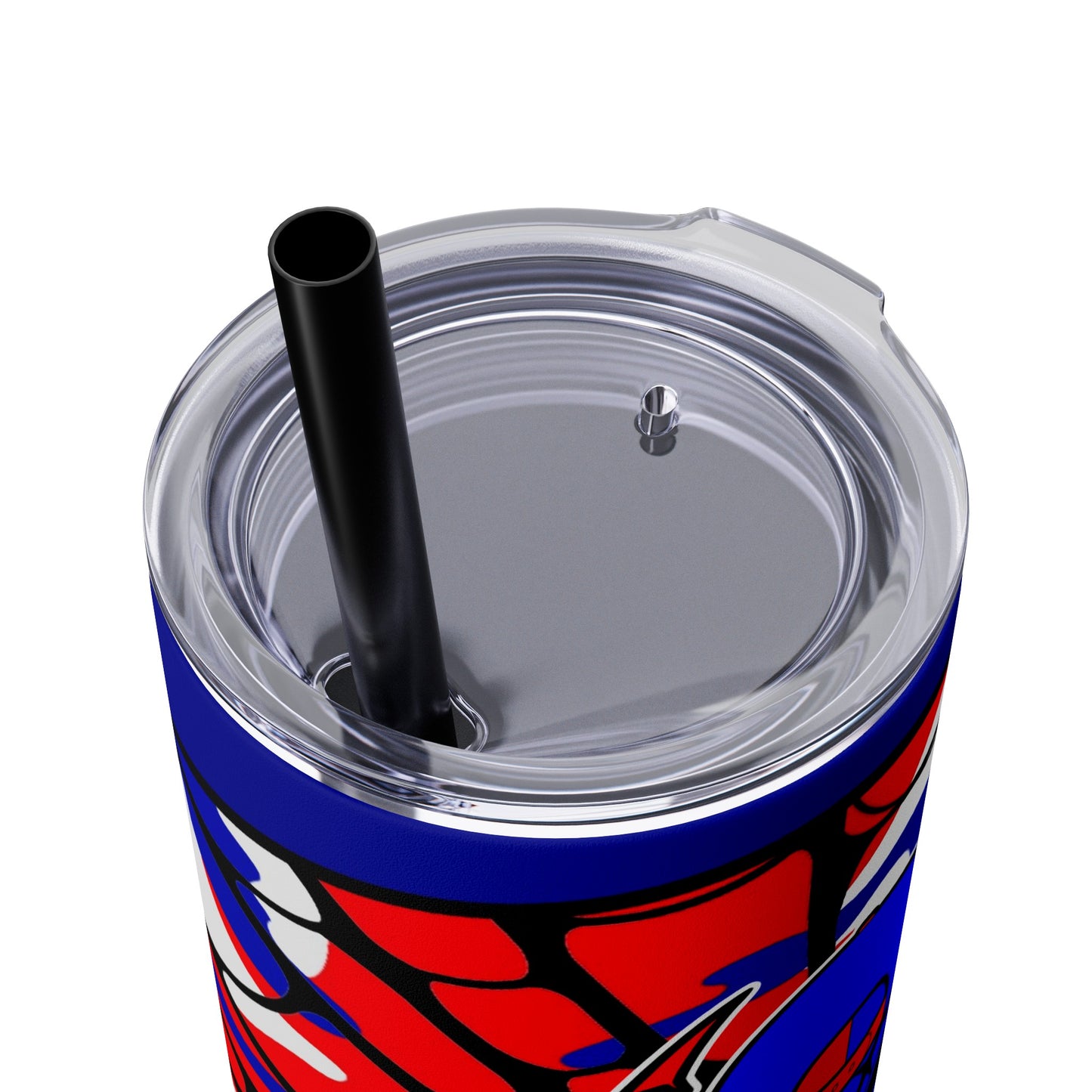 Spiderman8888 Skinny Tumbler with Straw, 20oz
