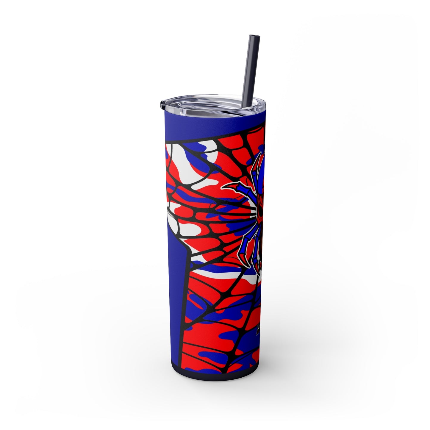 Spiderman8888 Skinny Tumbler with Straw, 20oz