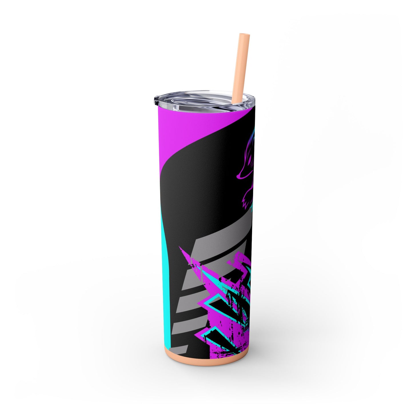 Kraven Quills Skinny Tumbler with Straw, 20oz