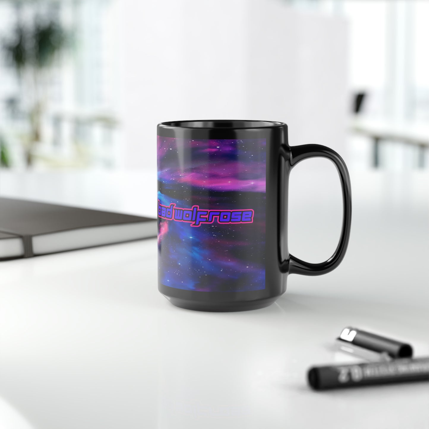 BadWolfRose Space Black Mug, 15oz