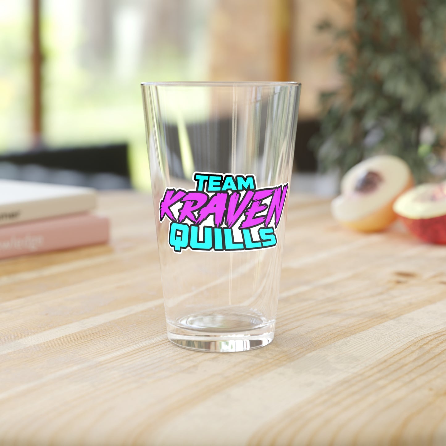 Team Kraven Quills Pint Glass, 16oz