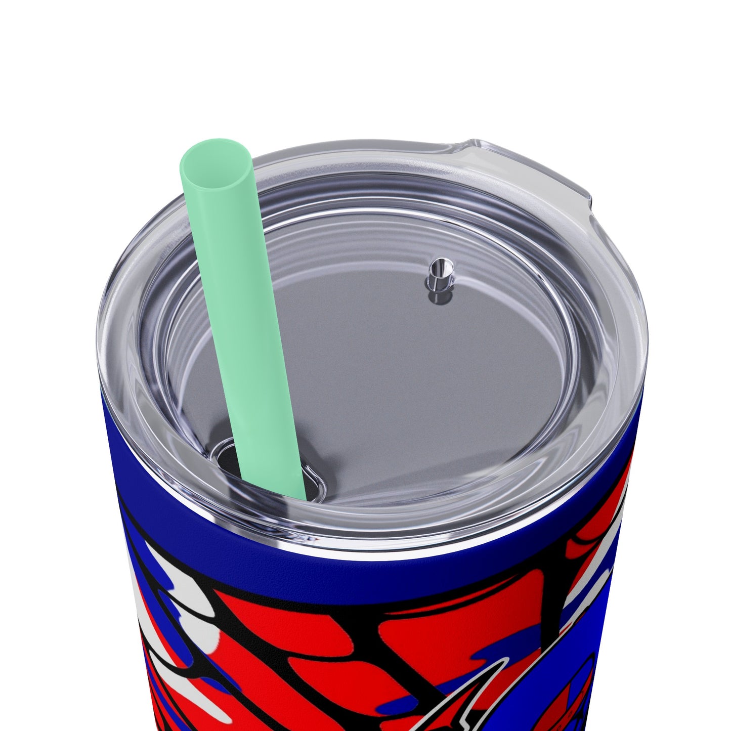 Spiderman8888 Skinny Tumbler with Straw, 20oz
