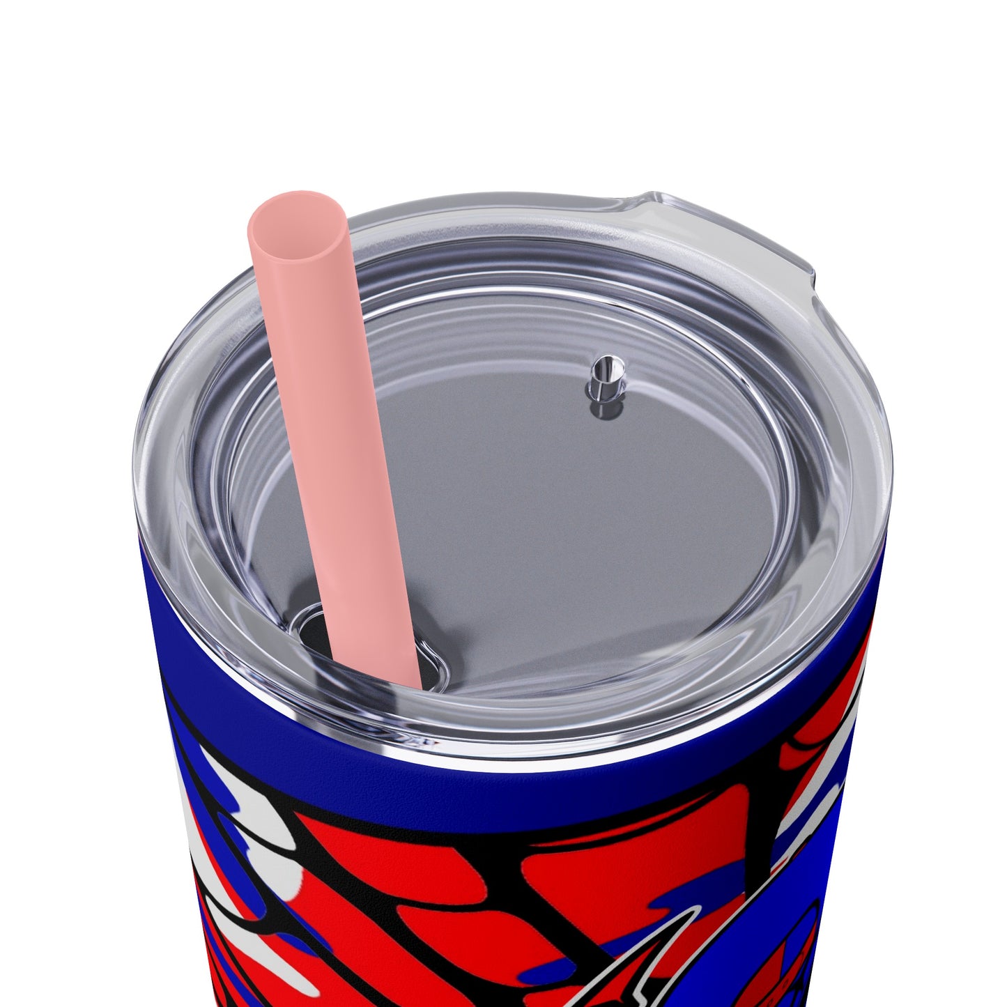 Spiderman8888 Skinny Tumbler with Straw, 20oz