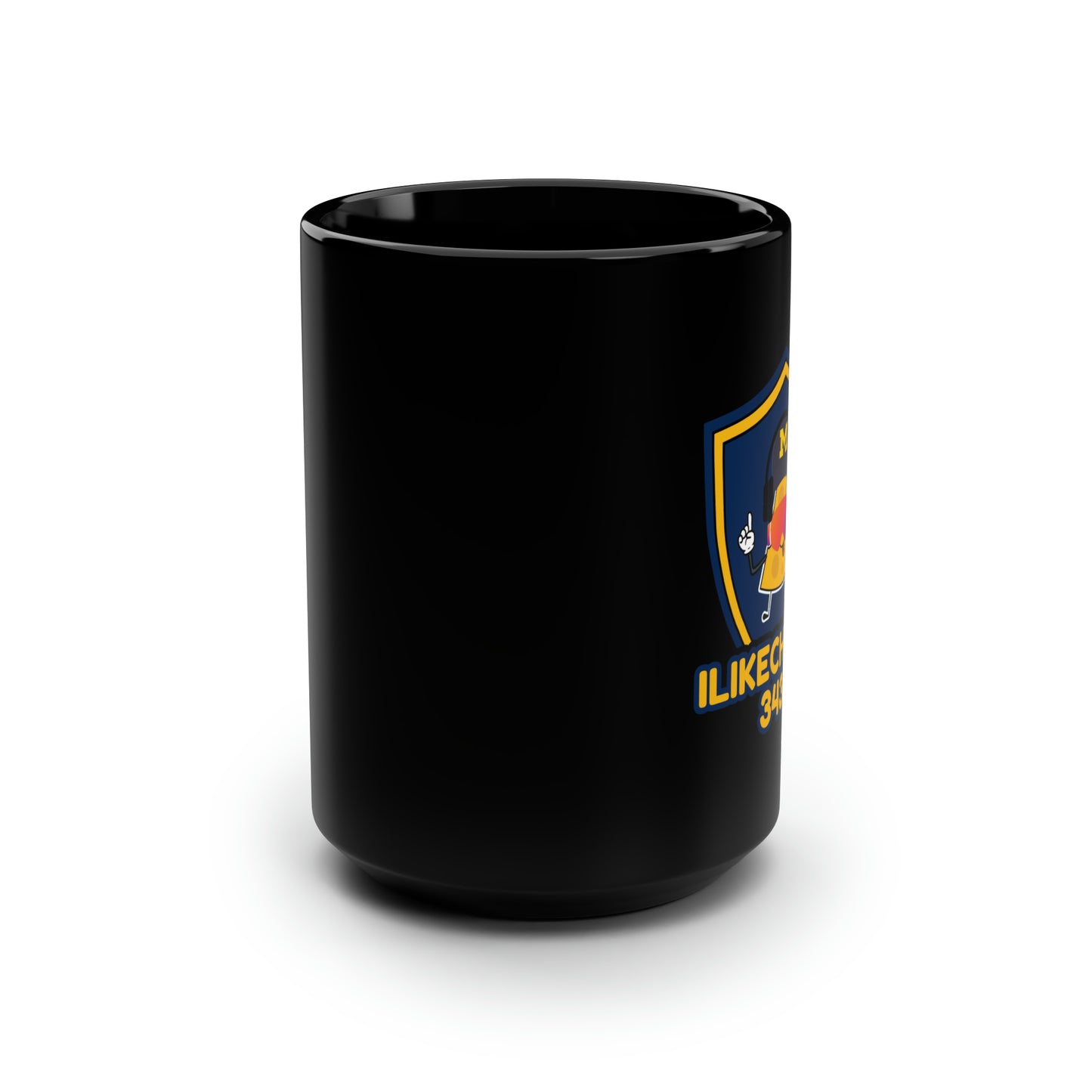 ILikeCheese3434 Black Mug, 15oz
