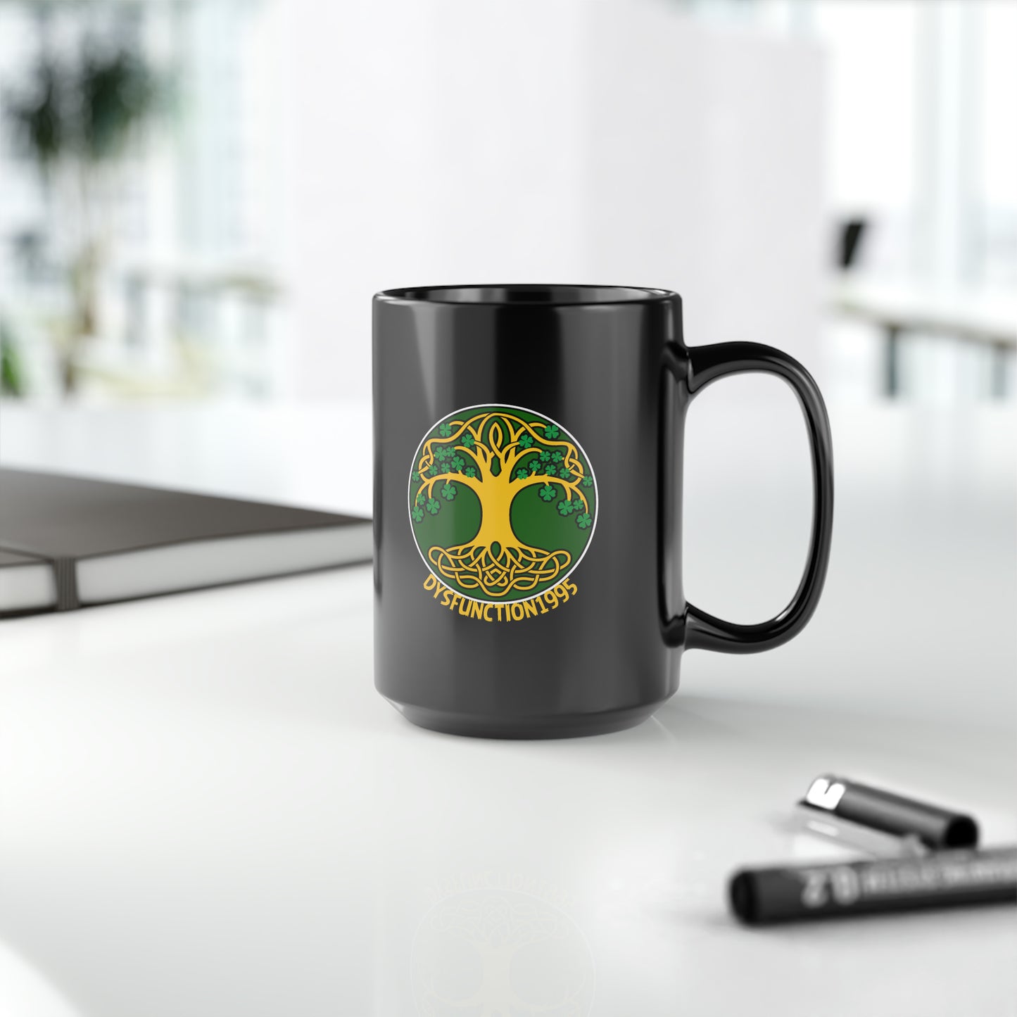 Dysfunction1995 Black Mug, 15oz