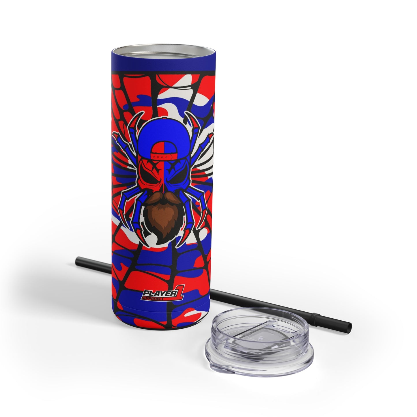 Spiderman8888 Skinny Matte Tumbler, 20oz