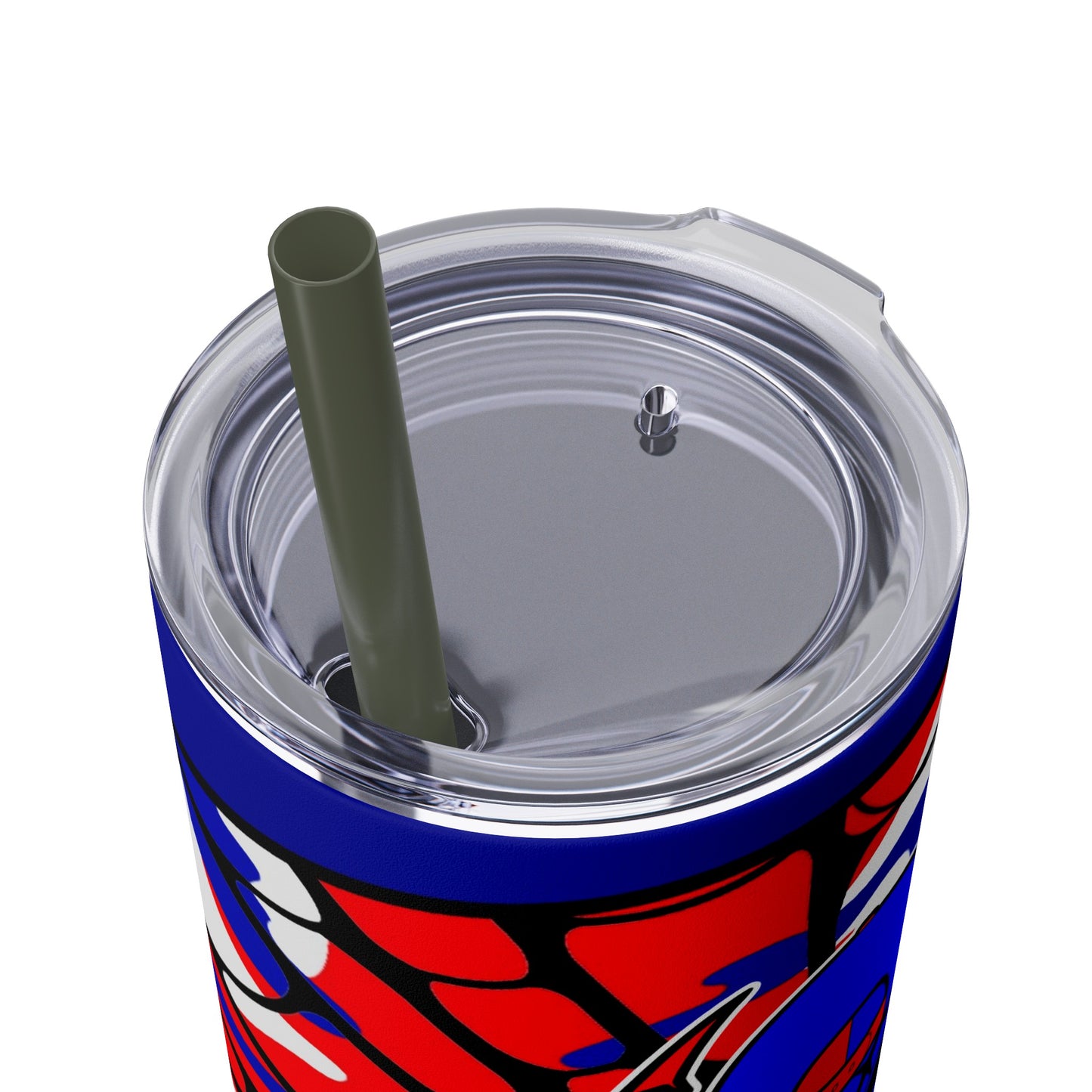 Spiderman8888 Skinny Tumbler with Straw, 20oz
