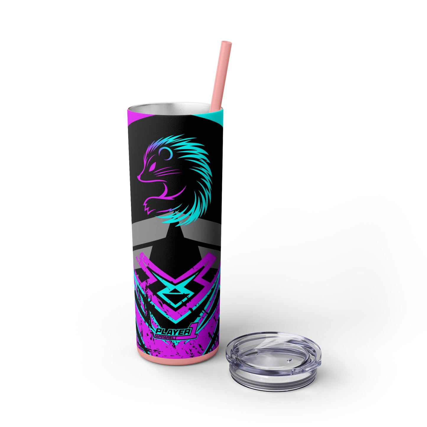 Kraven Quills Skinny Tumbler with Straw, 20oz