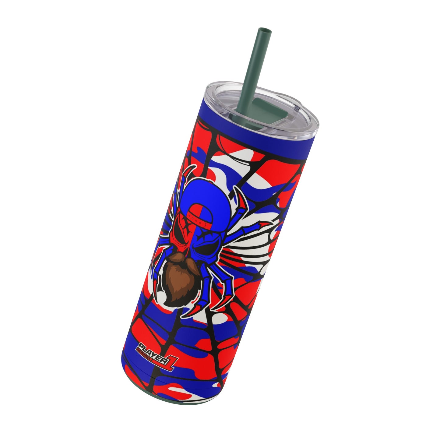 Spiderman8888 Skinny Matte Tumbler, 20oz