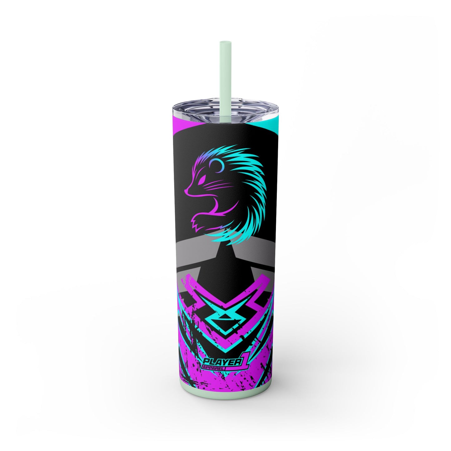 Kraven Quills Skinny Tumbler with Straw, 20oz