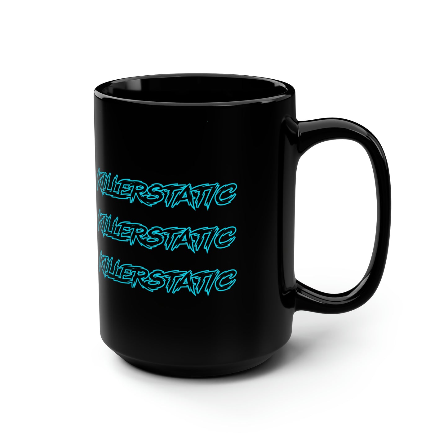 KillerStatic Text Logo Black Mug, 15oz