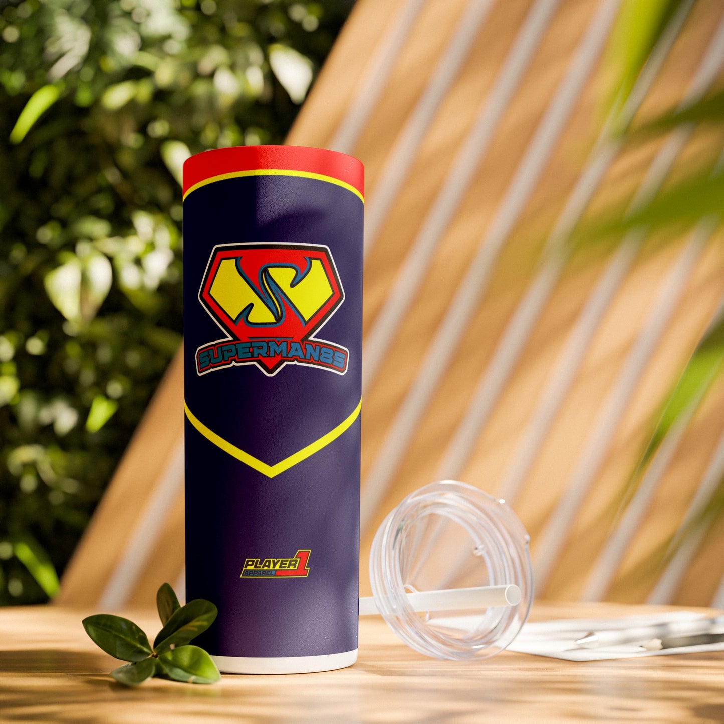 Superman85 Skinny Tumbler with Straw, 20oz