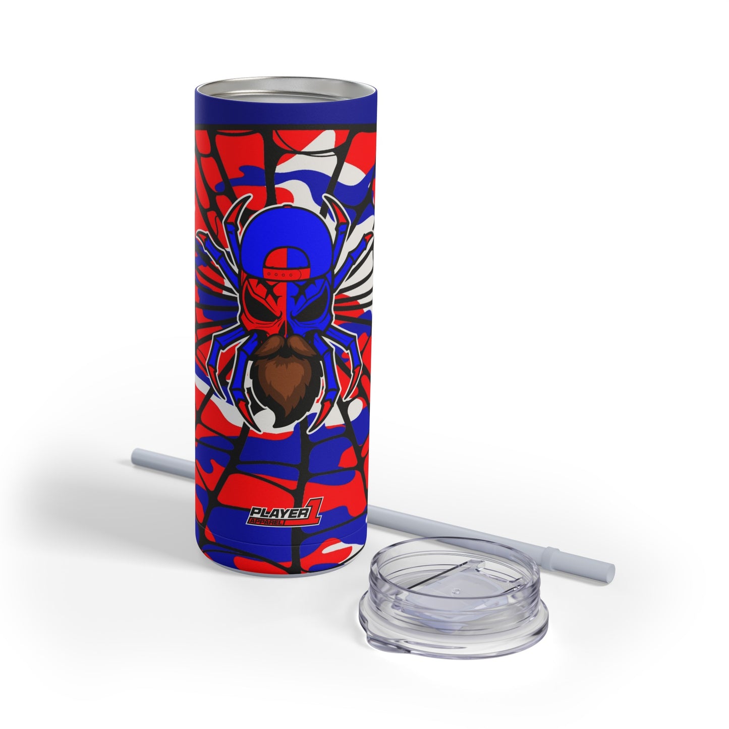 Spiderman8888 Skinny Matte Tumbler, 20oz