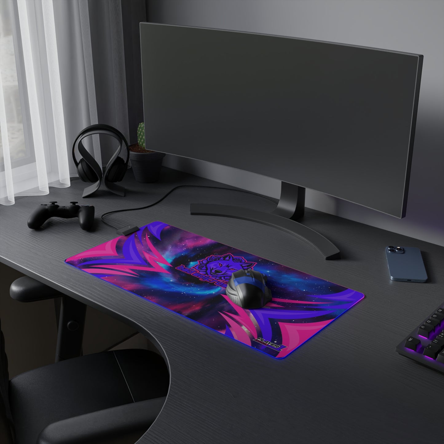 BadWolfRose LED Gaming Mouse Pad