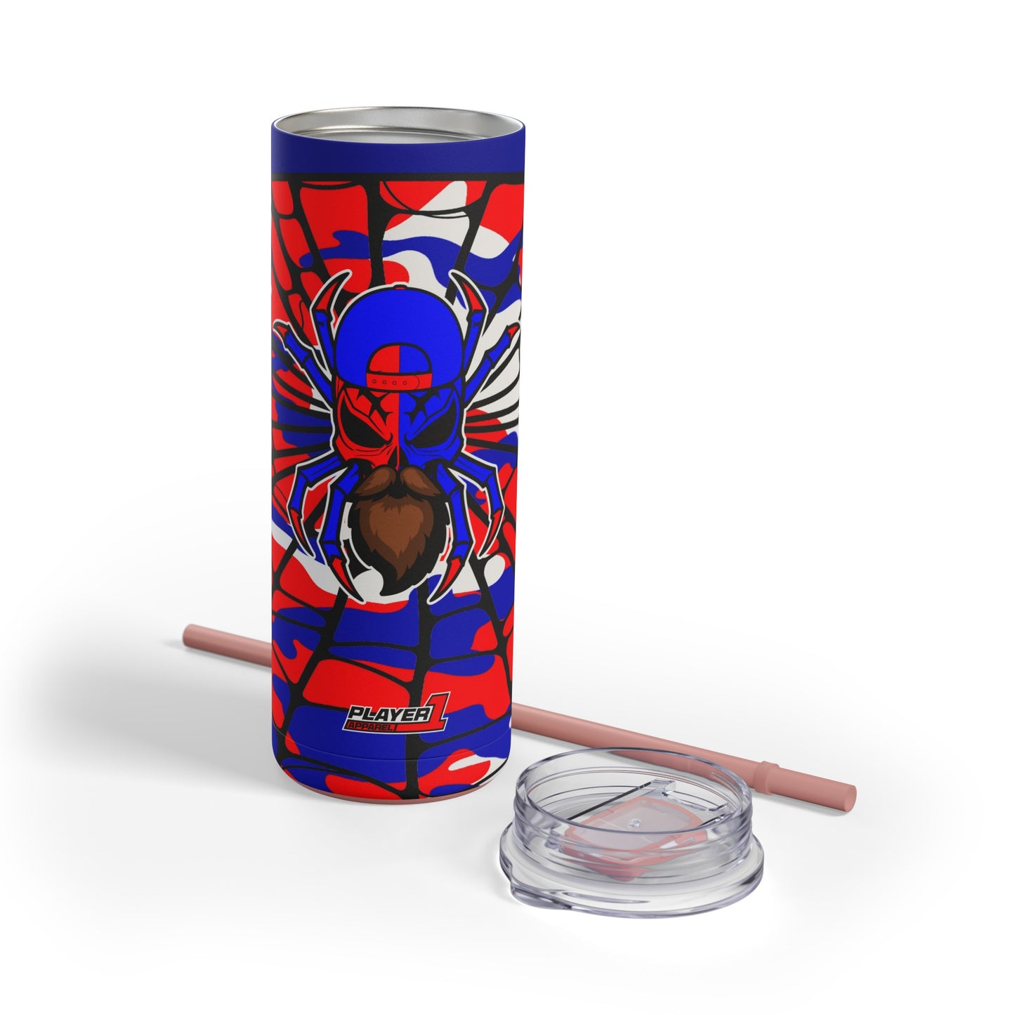Spiderman8888 Skinny Matte Tumbler, 20oz