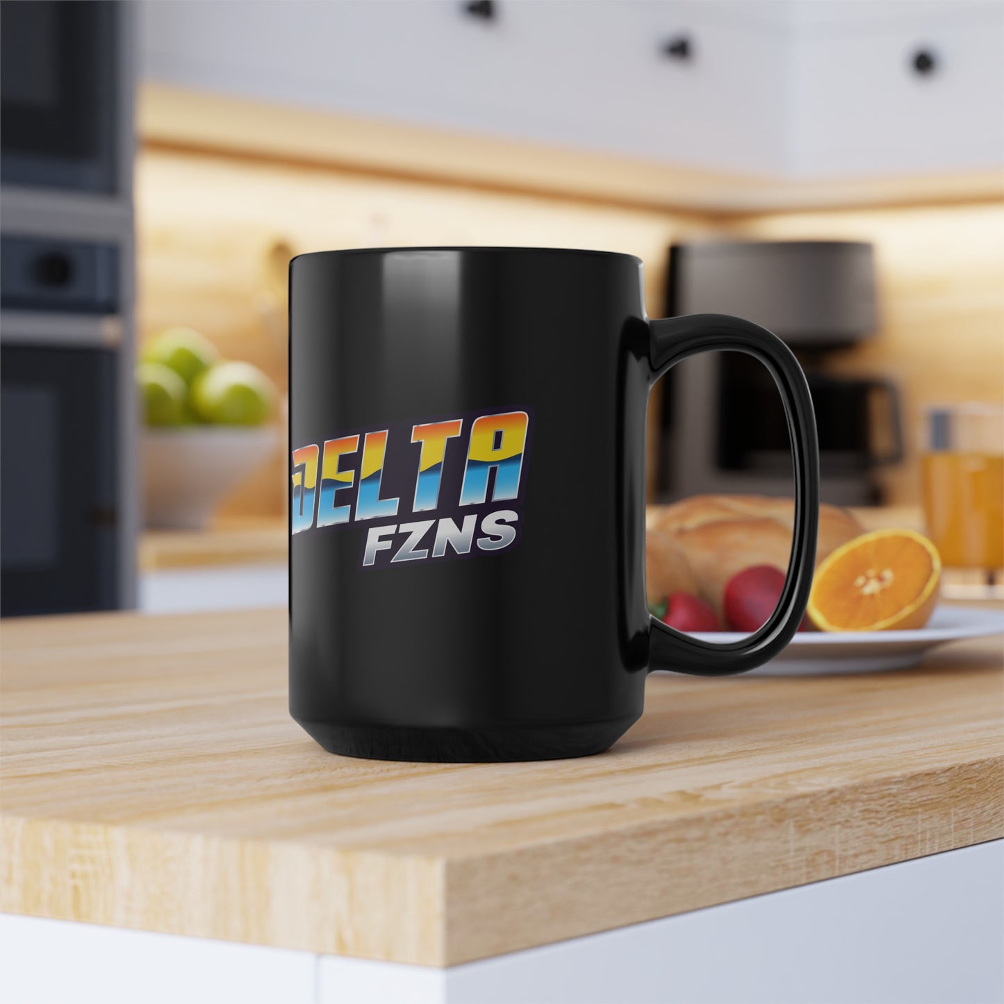 Delta FZNS Black Mug, 15oz