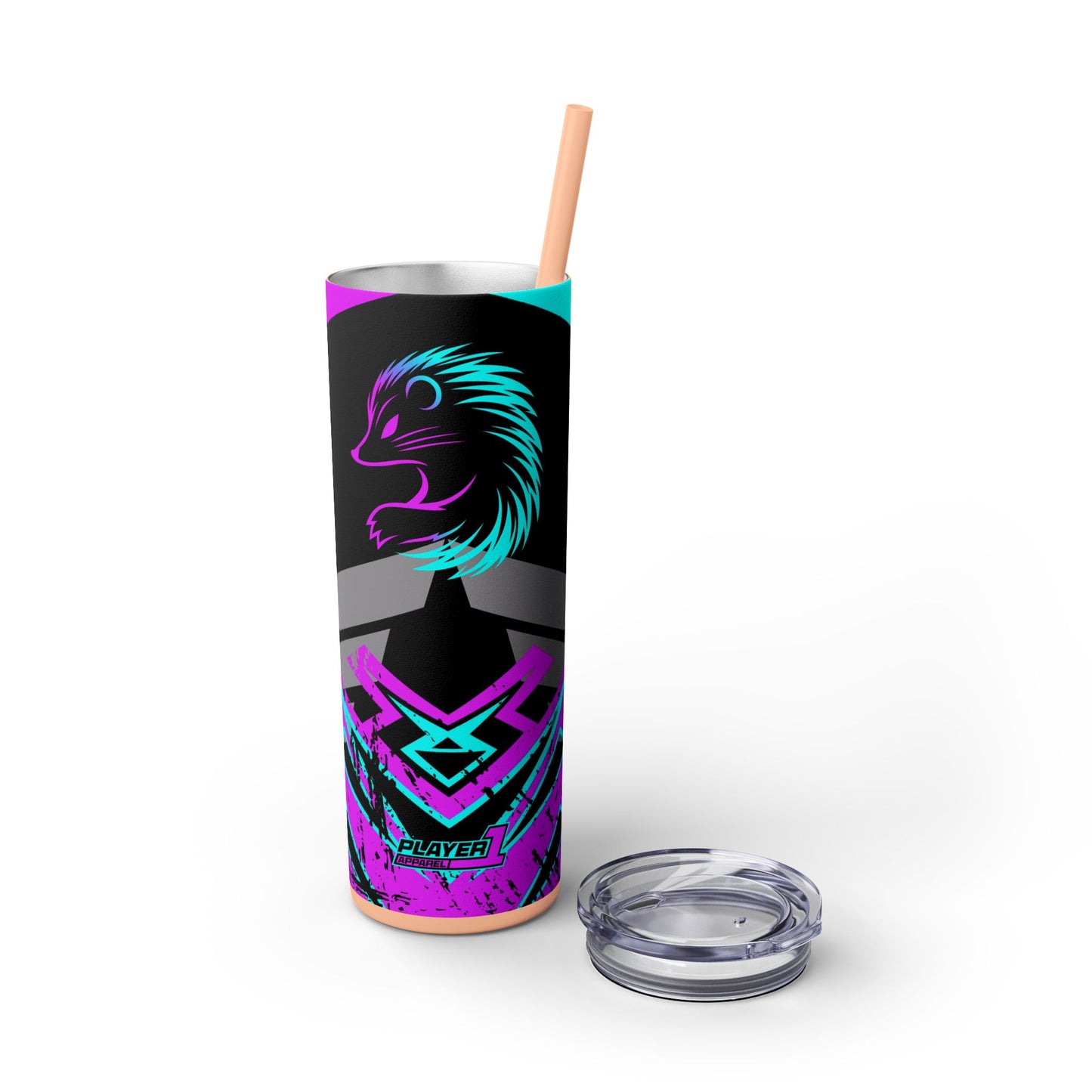 Kraven Quills Skinny Tumbler with Straw, 20oz