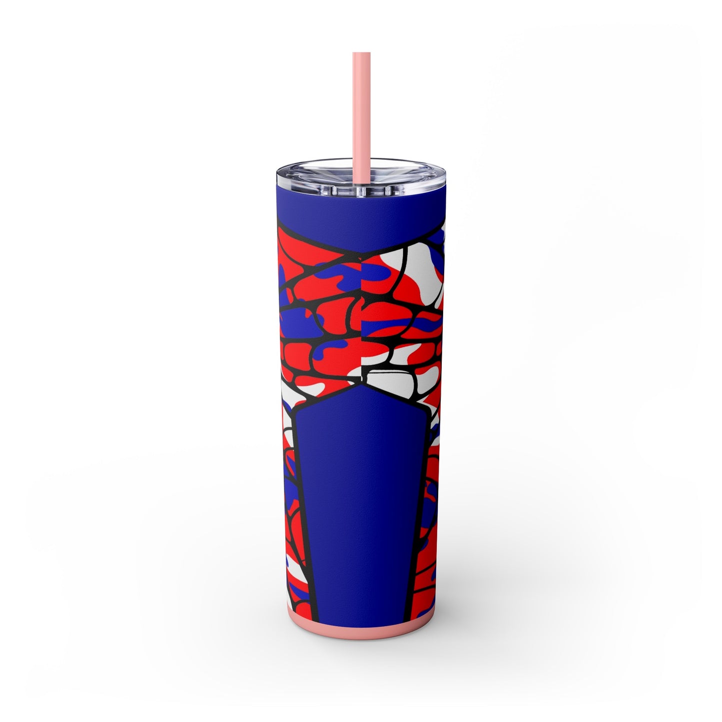 Spiderman8888 Skinny Tumbler with Straw, 20oz
