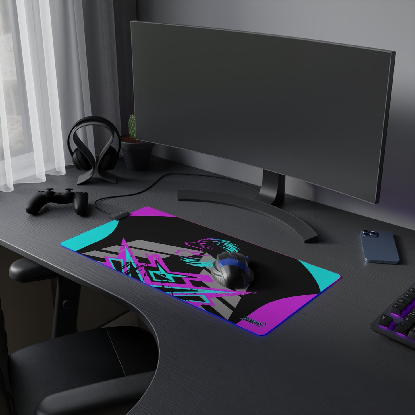 Kraven Quills LED Gaming Mouse Pad