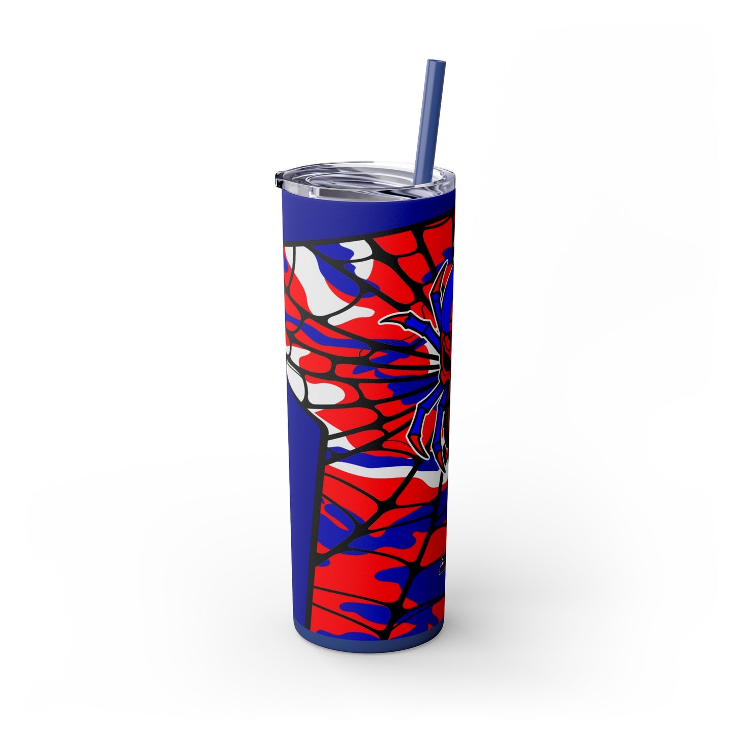 Spiderman8888 Skinny Tumbler with Straw, 20oz