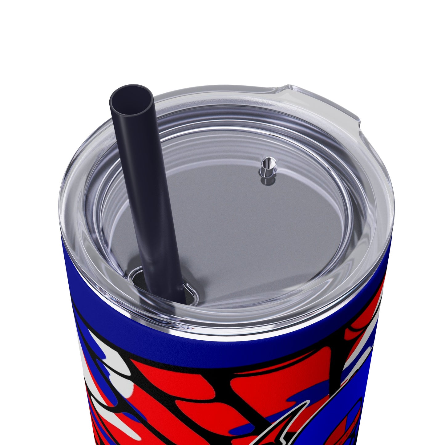 Spiderman8888 Skinny Tumbler with Straw, 20oz
