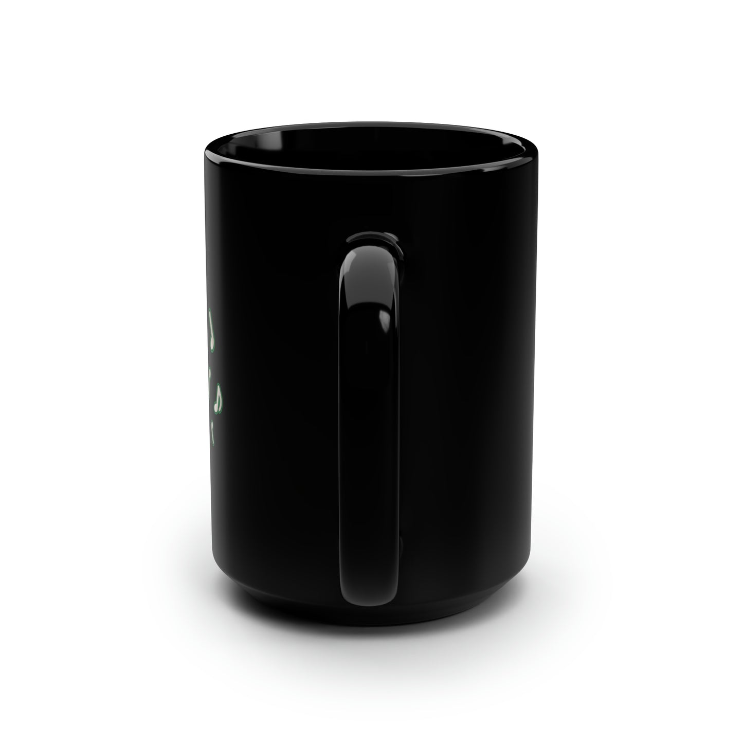 GiddyFlutist Notes Black Mug, 15oz