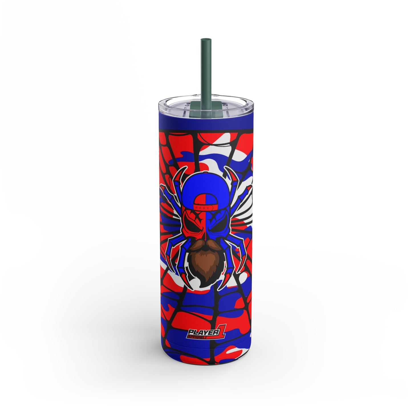 Spiderman8888 Skinny Matte Tumbler, 20oz