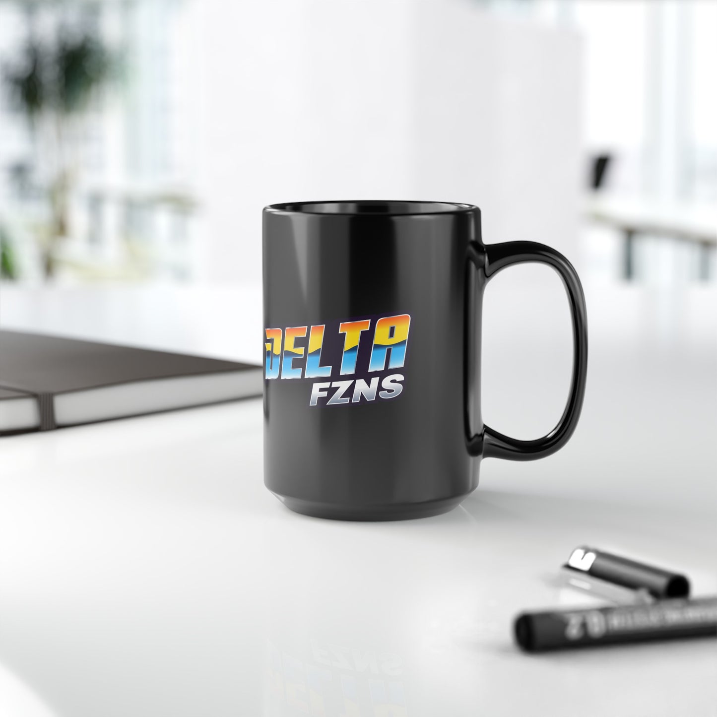 Delta FZNS Black Mug, 15oz