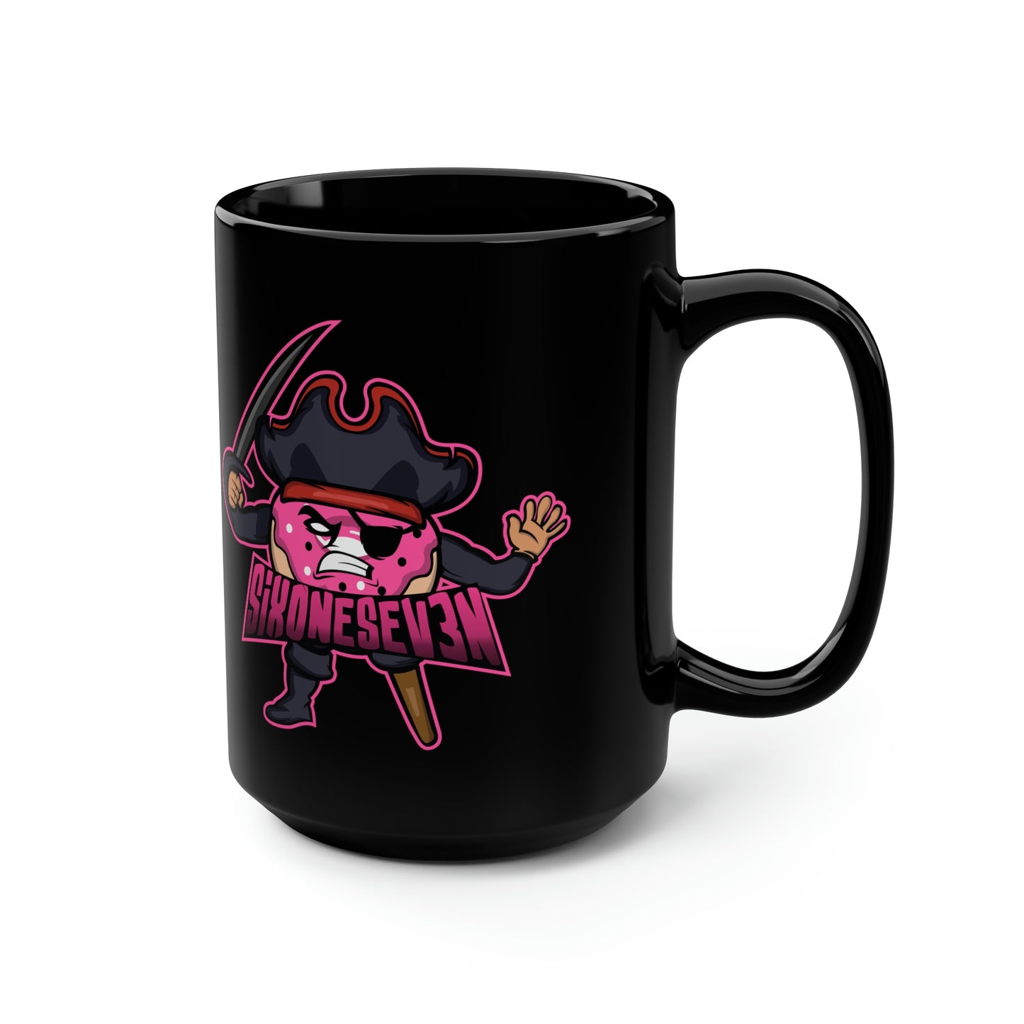 SixOneSev3n Black Mug, 15oz