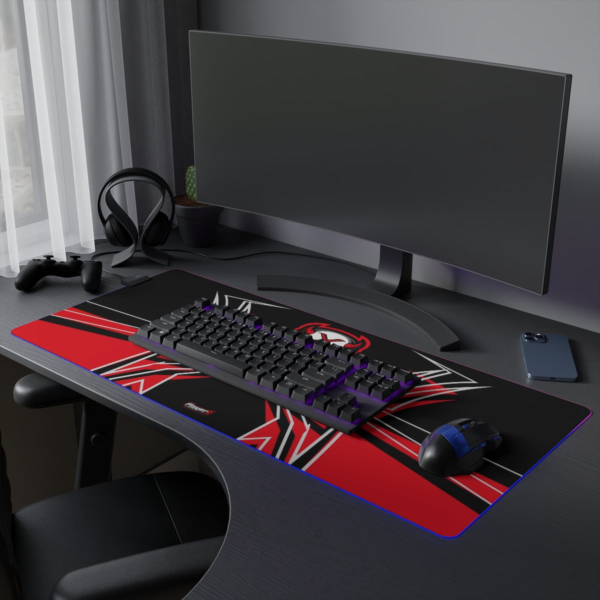 Red Bit LED Gaming Mouse Pad