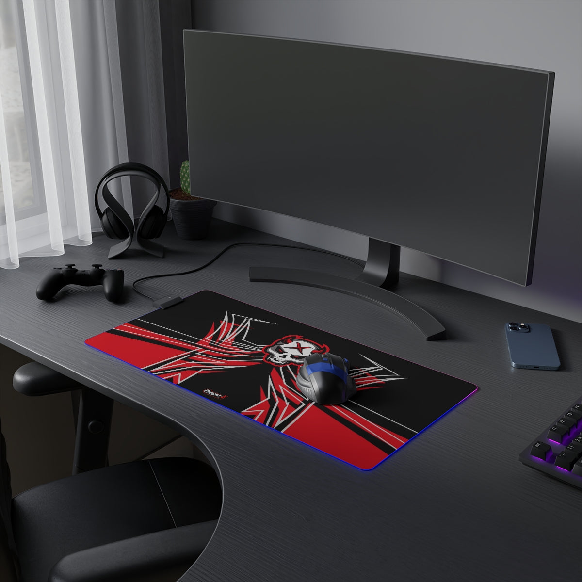 Red Bit LED Gaming Mouse Pad