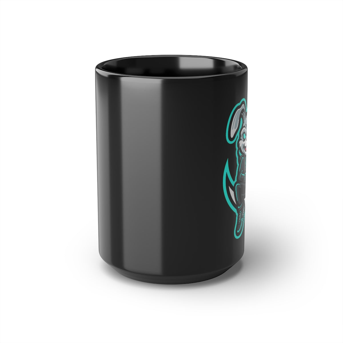 JakeForty Rabbit Black Mug, 15oz