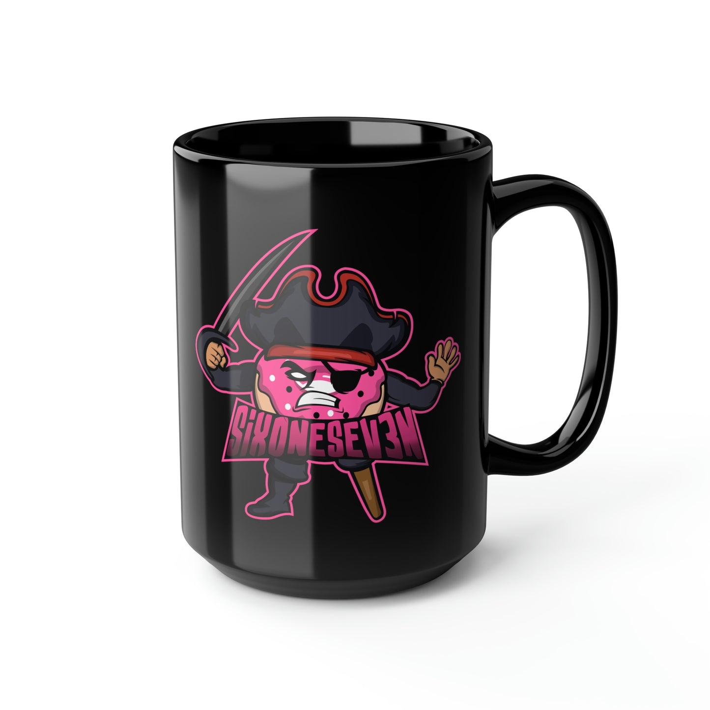 SixOneSev3n Black Mug, 15oz