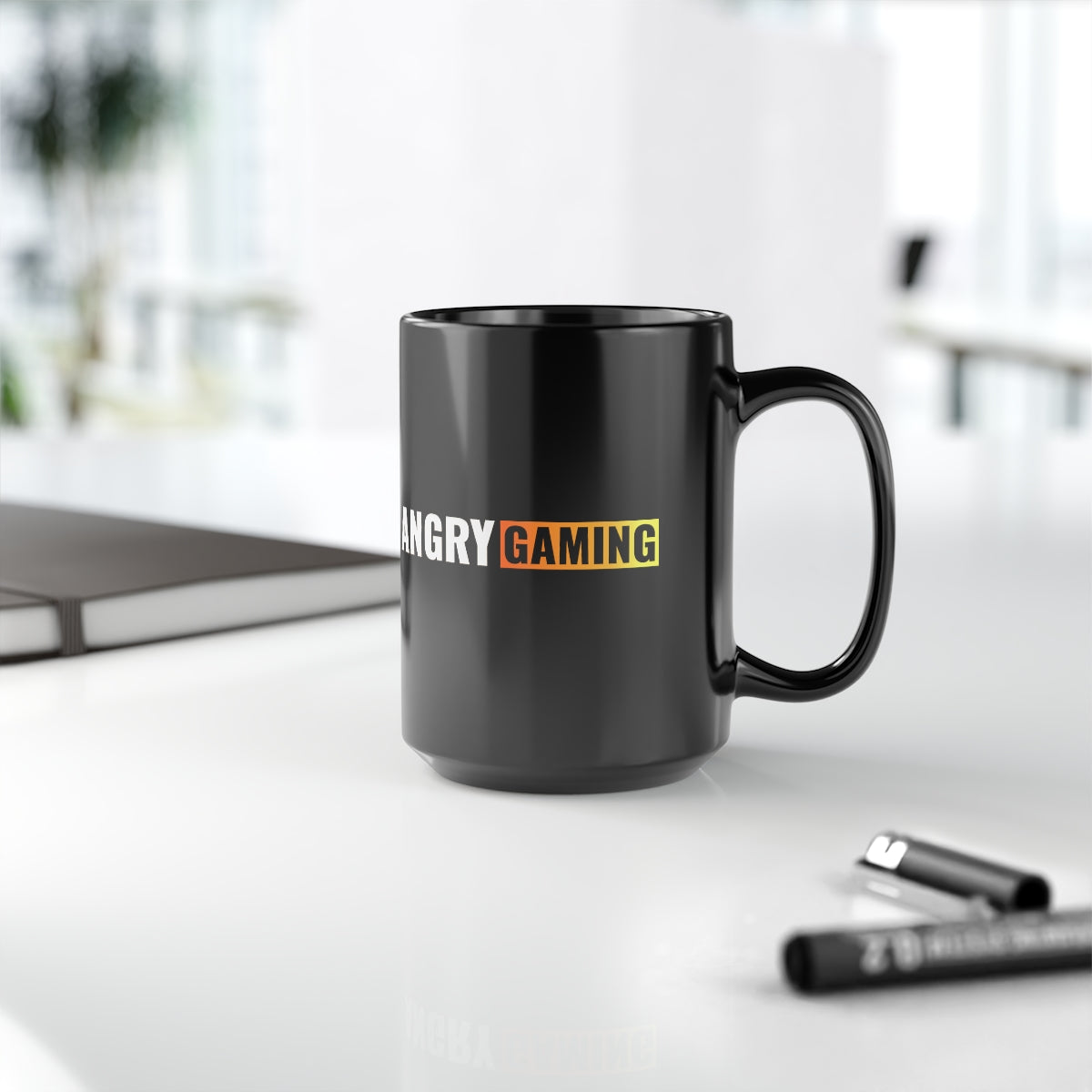 Angry Hub Black Mug, 15oz