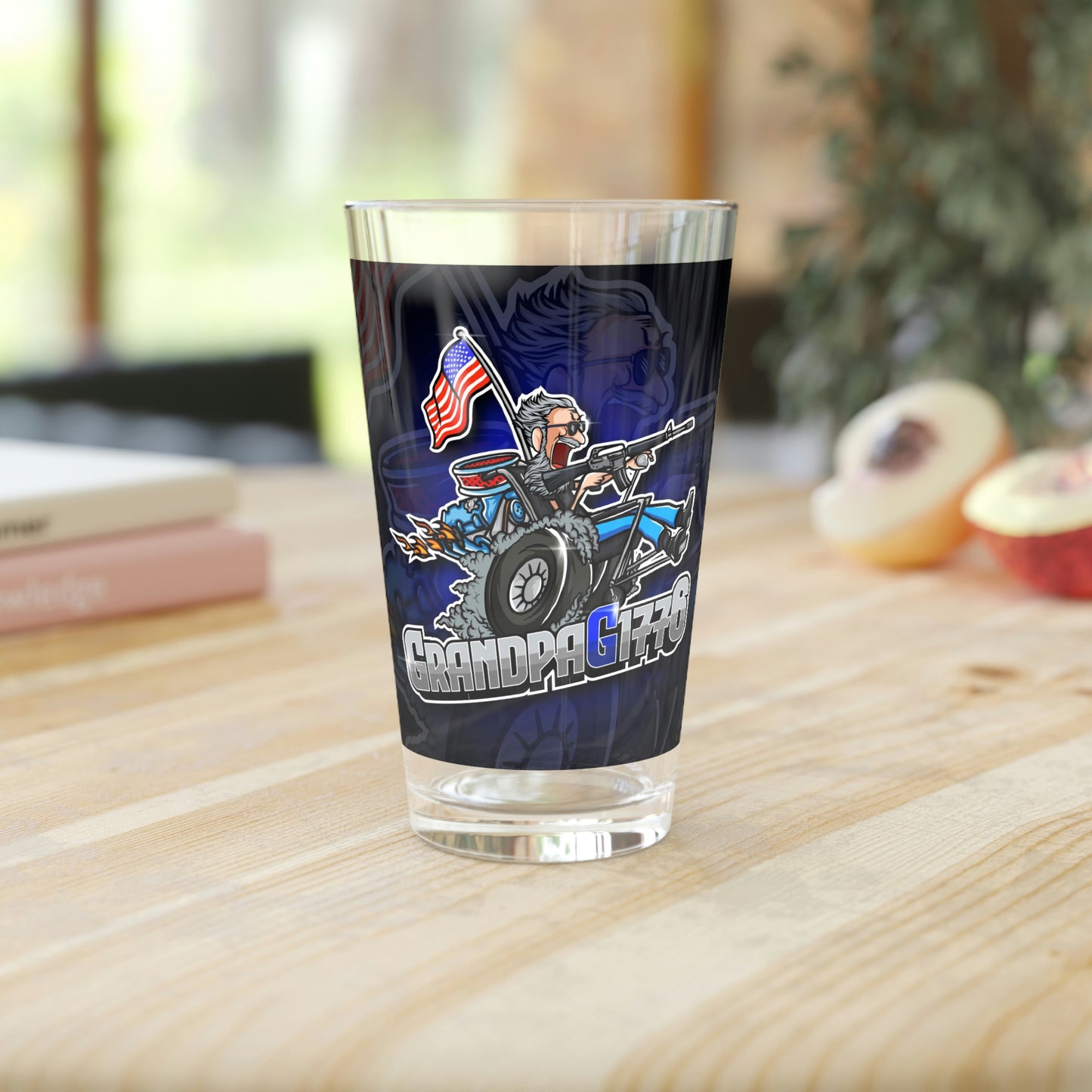 GrandpaG Silhouette Pint Glass, 16oz