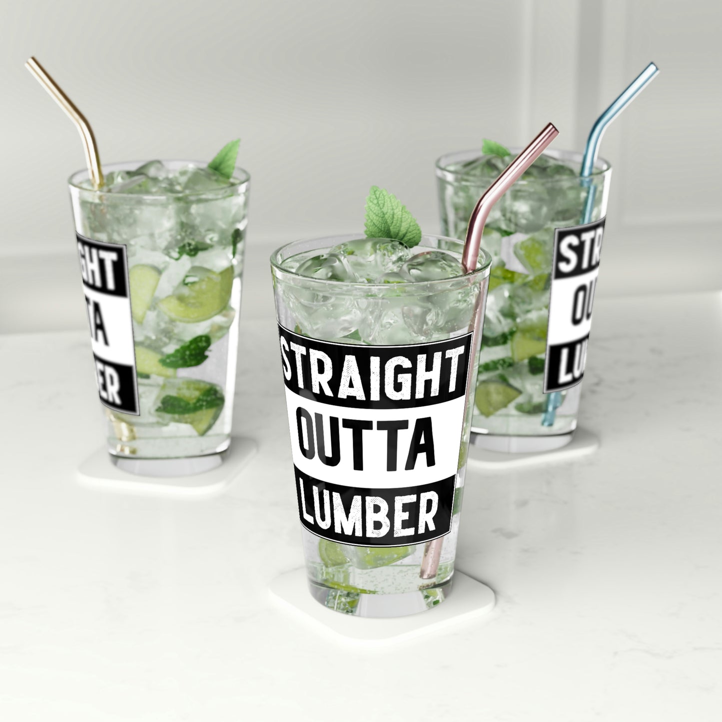 Straight Outta Lumber Pint Glass, 16oz