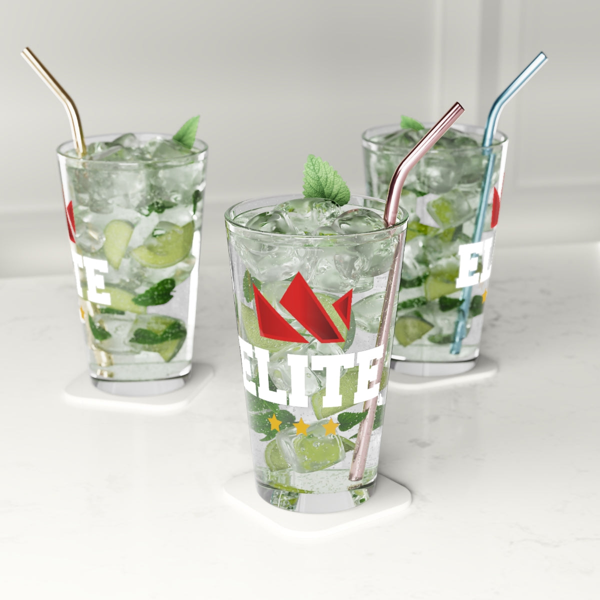 EliteTeam.Tv Pint Glass, 16oz
