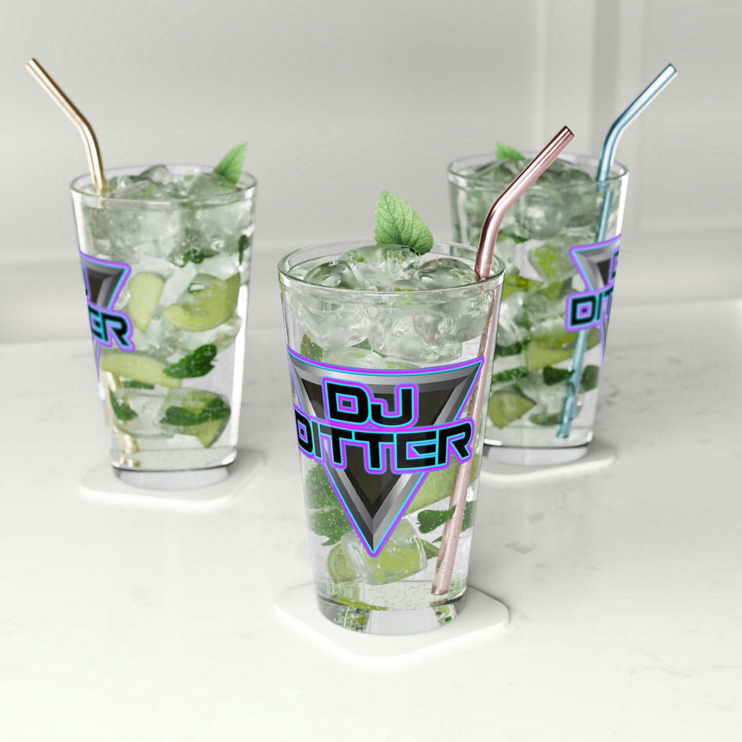 Dj Ditter Pint Glass, 16oz