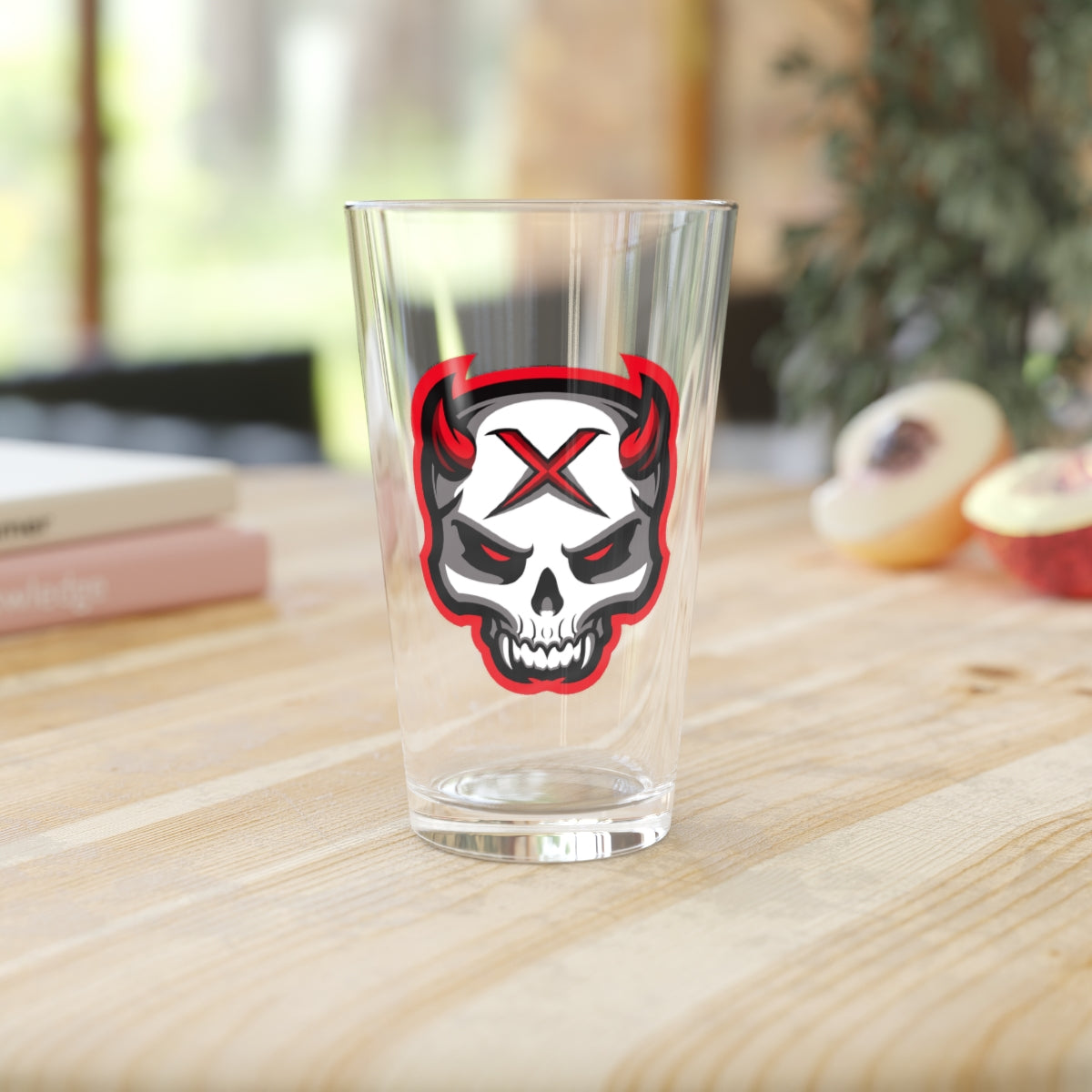 Red Bit Pint Glass, 16oz