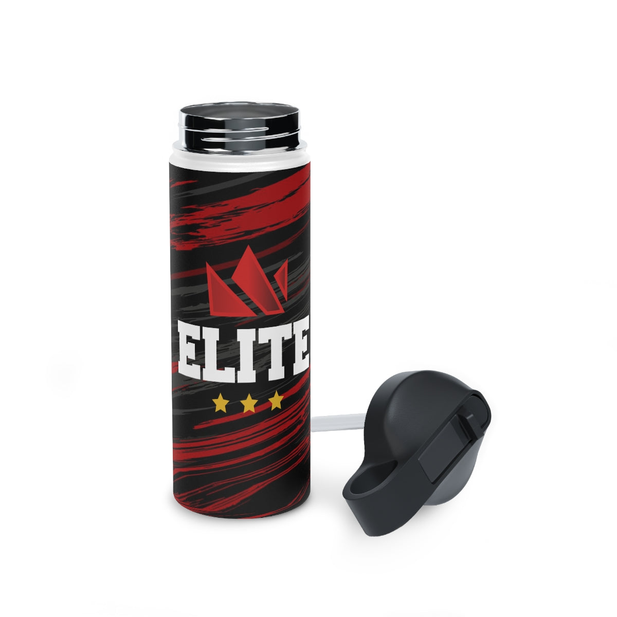 EliteTeam.Tv Stainless Steel Water Bottle, Standard Lid