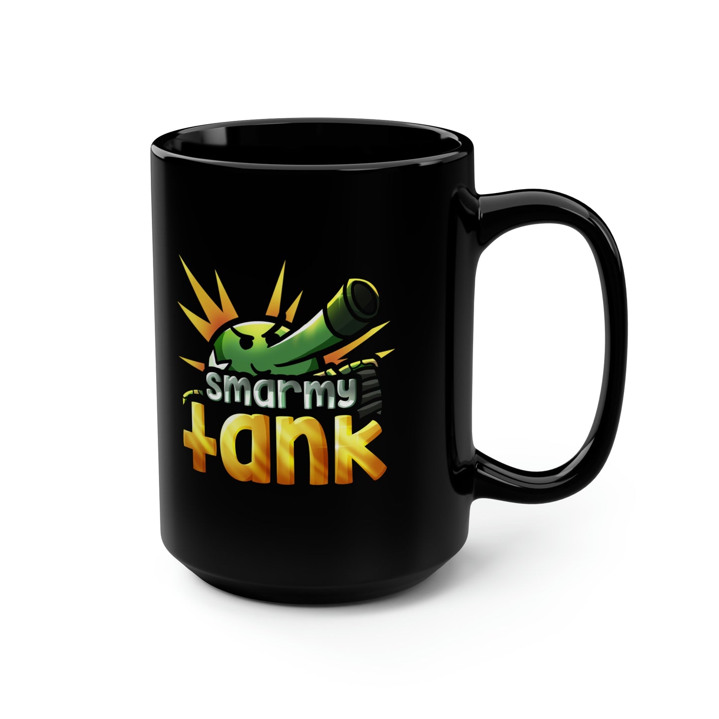 Smarmy Tank Black Mug, 15oz