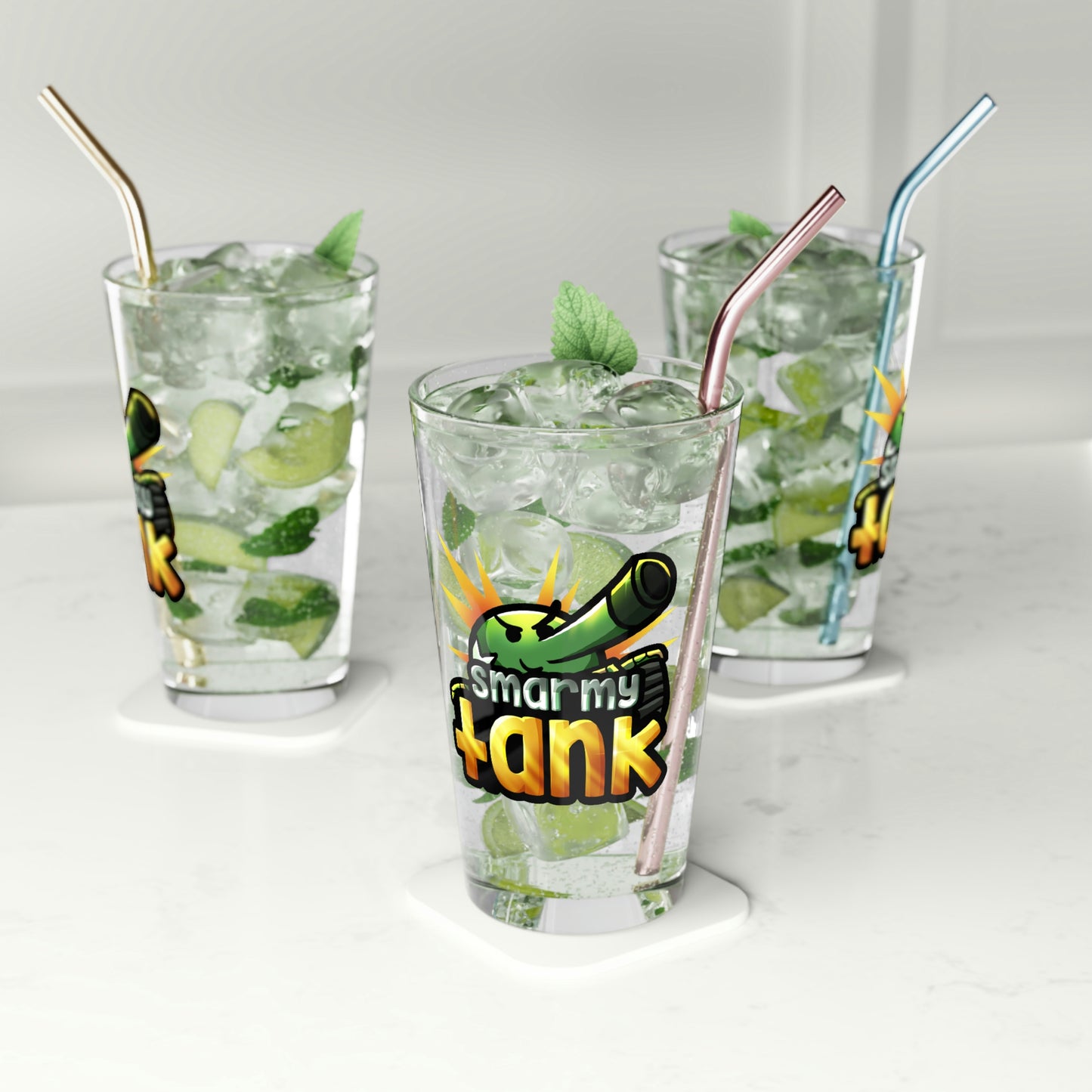 Smarmy Tank Pint Glass, 16oz