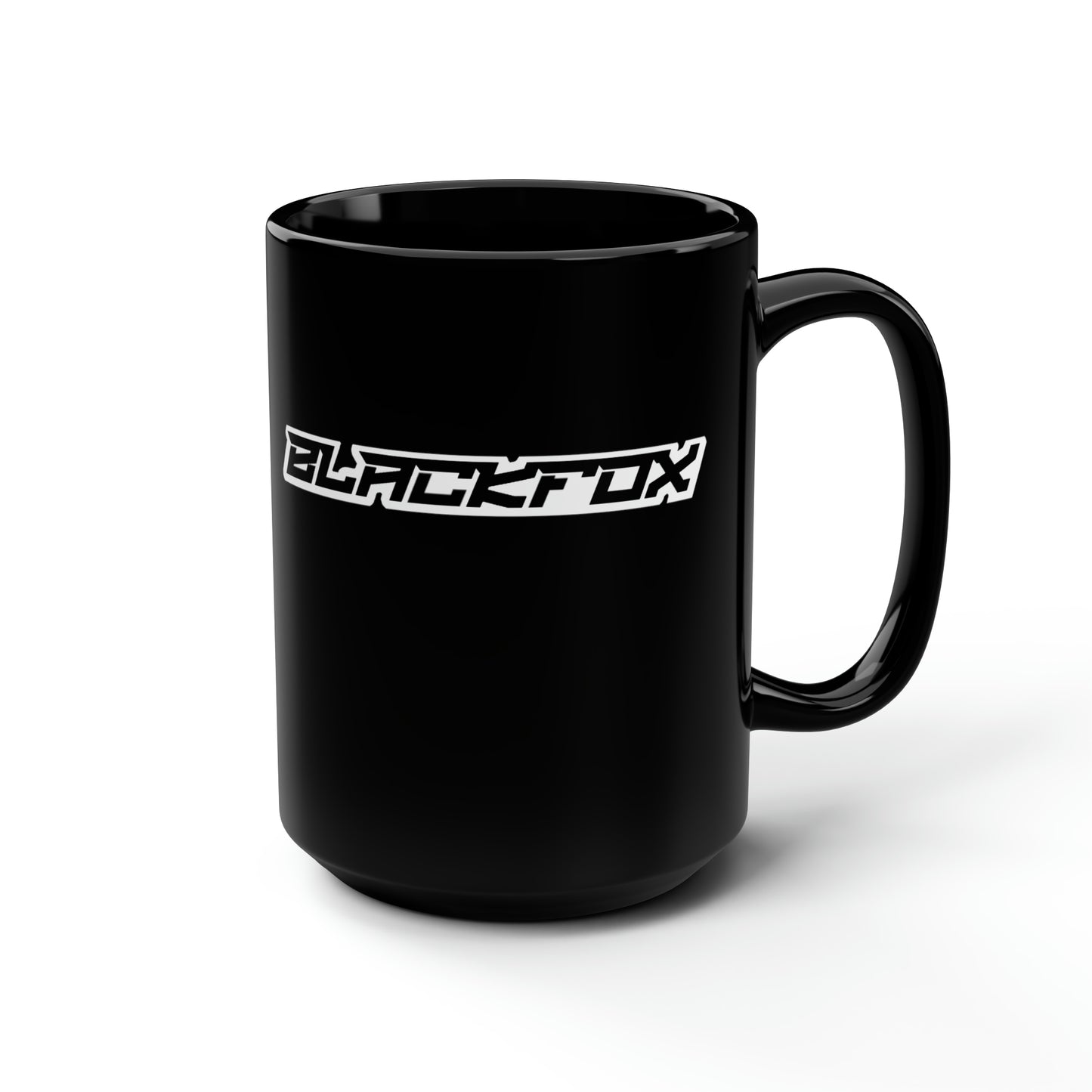 BlackFox Text Black Mug, 15oz