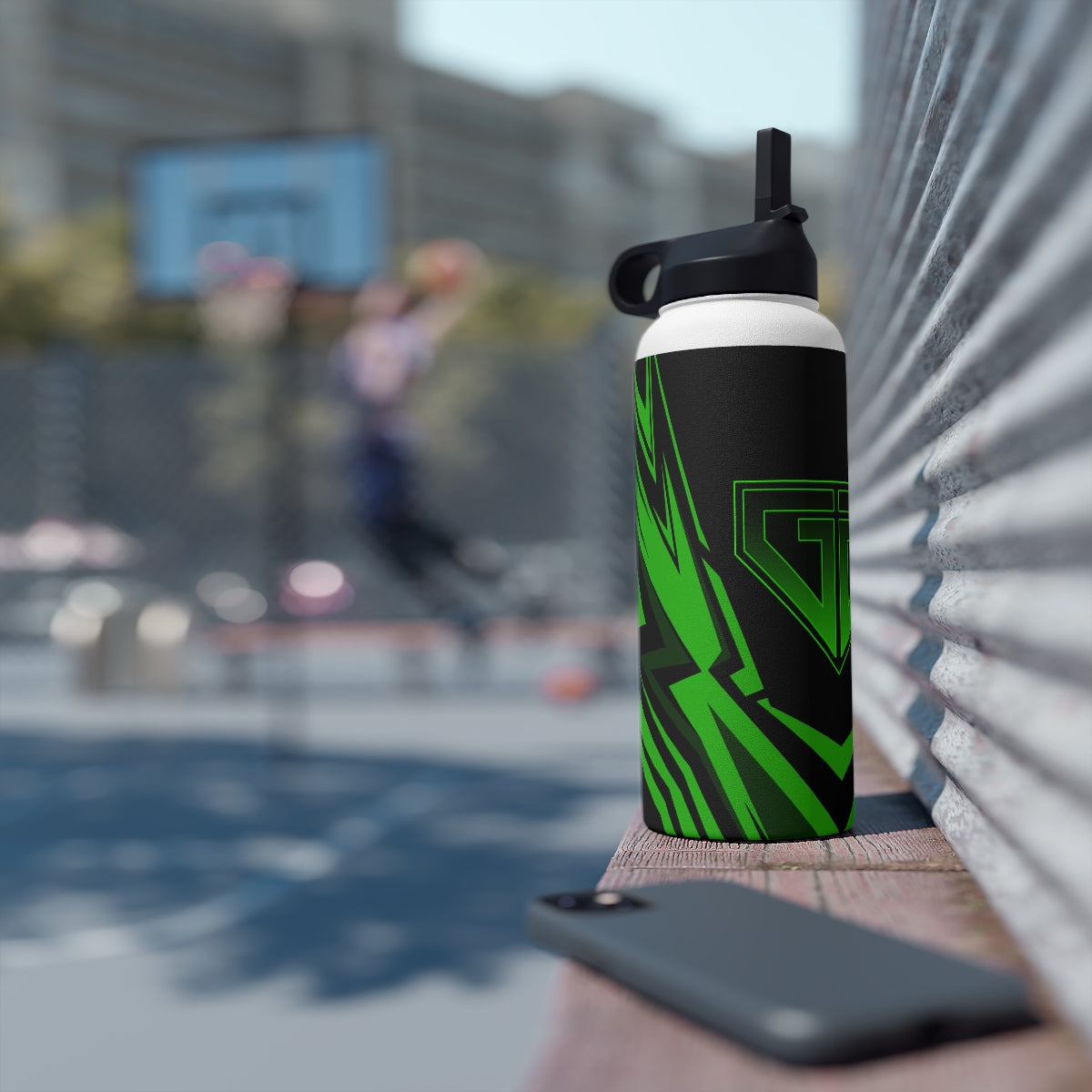 JJ Green Giant Stainless Steel Water Bottle, Standard Lid
